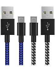 PS4 Controller Charger Charging Cable 10ft 2 Pack Nylon Braided Extra Long Micro USB 2.0 High Speed Data Sync Cord Compatible for Playstaion 4, PS4 Slim/Pro, Xbox One S/X Controller, Android Phones