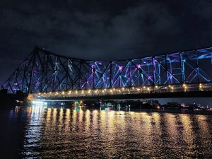 Night view of Howrah Bridge