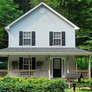 A country house with wood siding