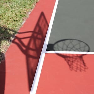 Shadow of basketball hoop