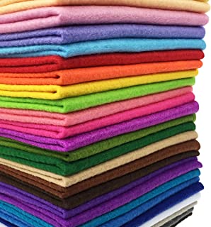 flic-flac 28pcs 12 x 8 inches (30cmx20cm) 1.4mm Thick Soft Felt Fabric Sheet Assorted Color Felt Pack DIY Craft Sewing Squ...