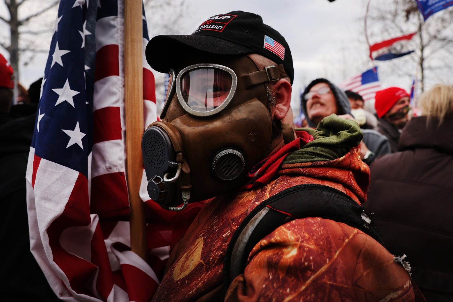 Thousands of Donald Trump supporters storm the United States Capitol building following a "Stop the Steal" rally on January 06, 2021 in Washington.