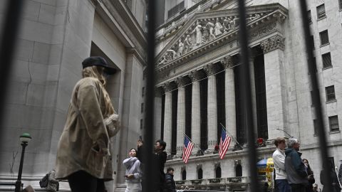 An exterior view of the New York Stock Exchange (NYSE) on Wall street on January 4, 2023 in New York.