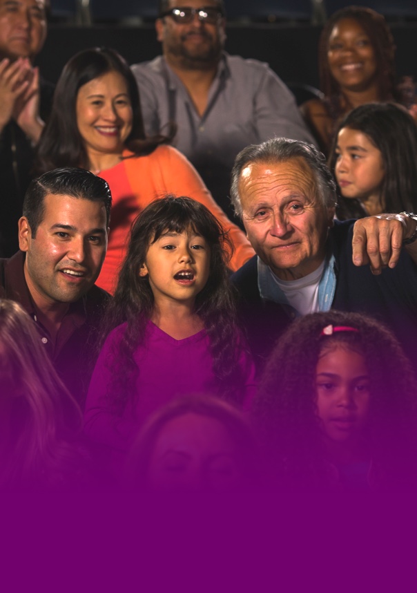 Family watching the Disney On Ice performance