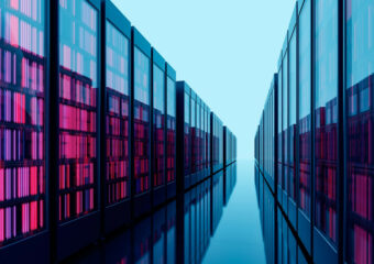 Corridor of a data center.