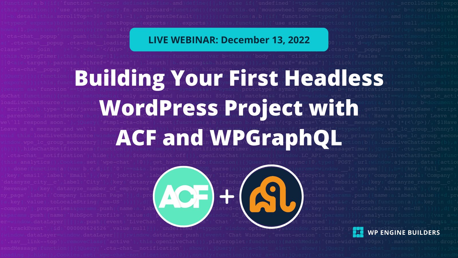 Building your first headless WordPress project with ACF and WPGraphQL.