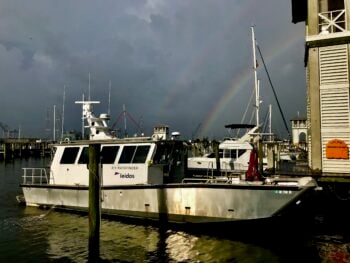 Leidos autonomous hydrography research platform PATHFINDER, homeported in Gulfport MS. (Photo courtesy of Leiods).