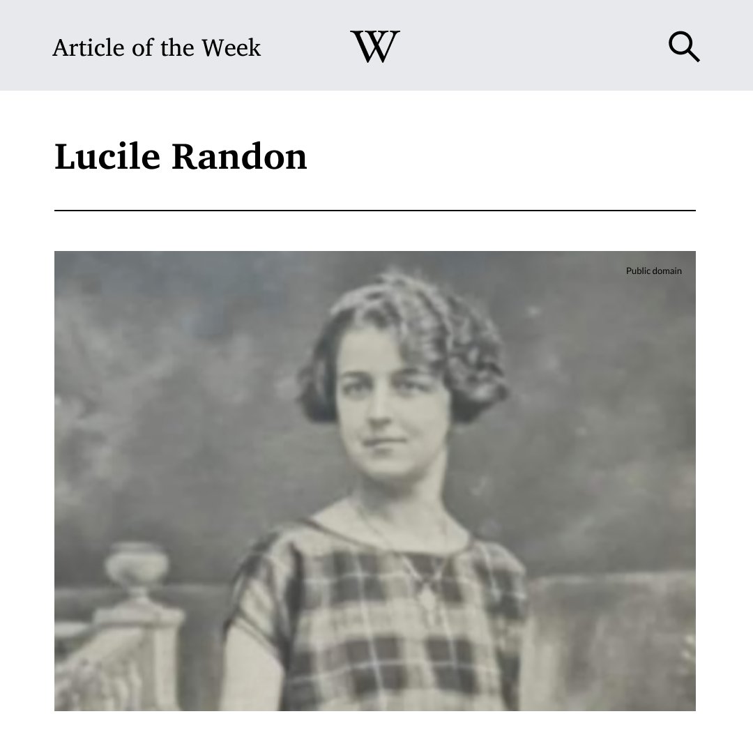 Article of the Week. Black and white portrait of a young Lucile Randon.