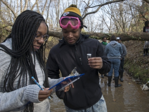 science students outdoors