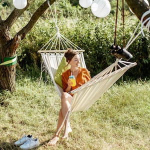 Woman sitting on the hammock