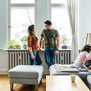 family spending time together at home