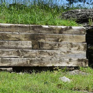 wooden retaining wall