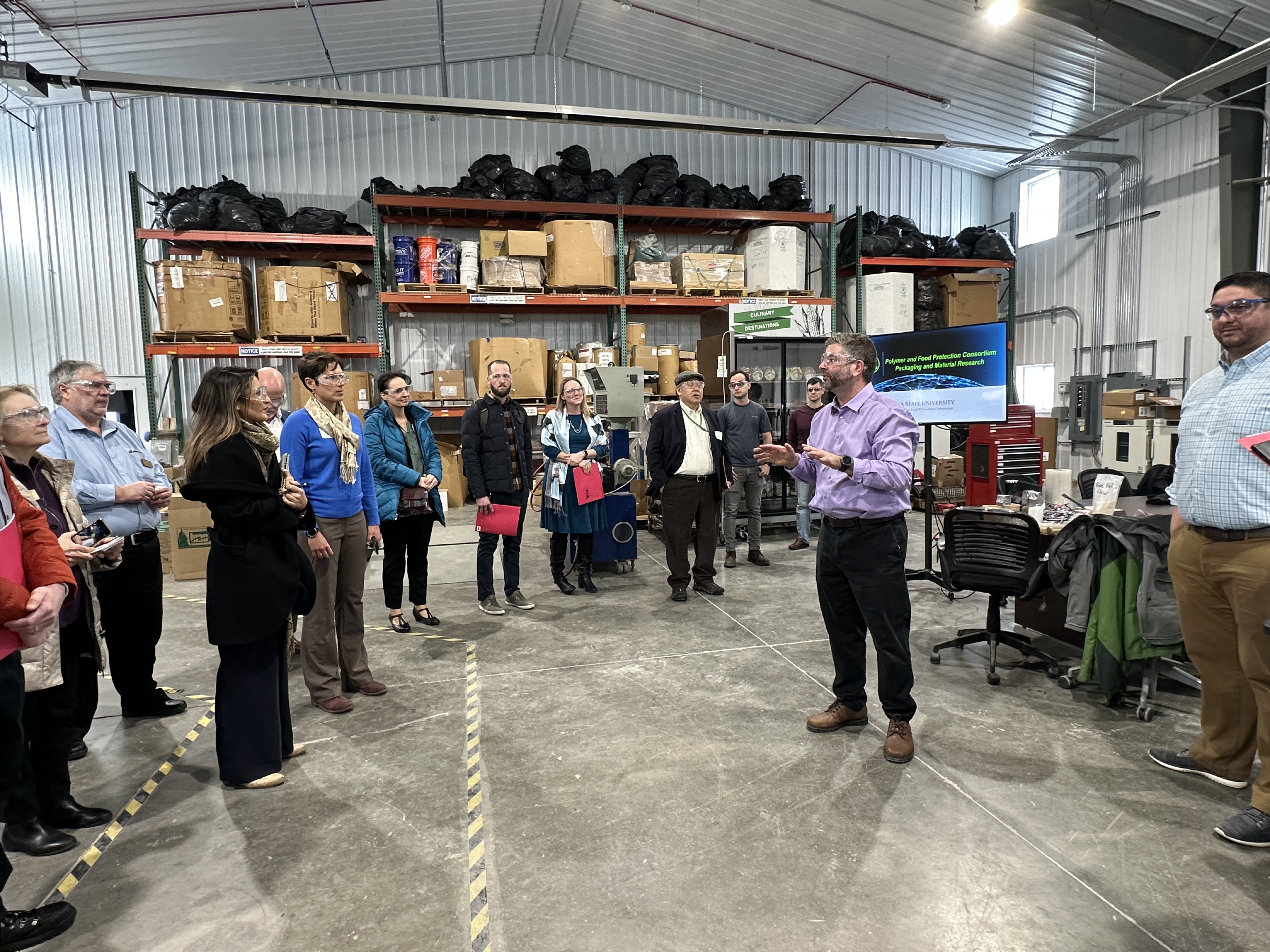 WHOSTP Staffers and other people are pictured at Iowa State University’s College of Agriculture and Life Sciences. 