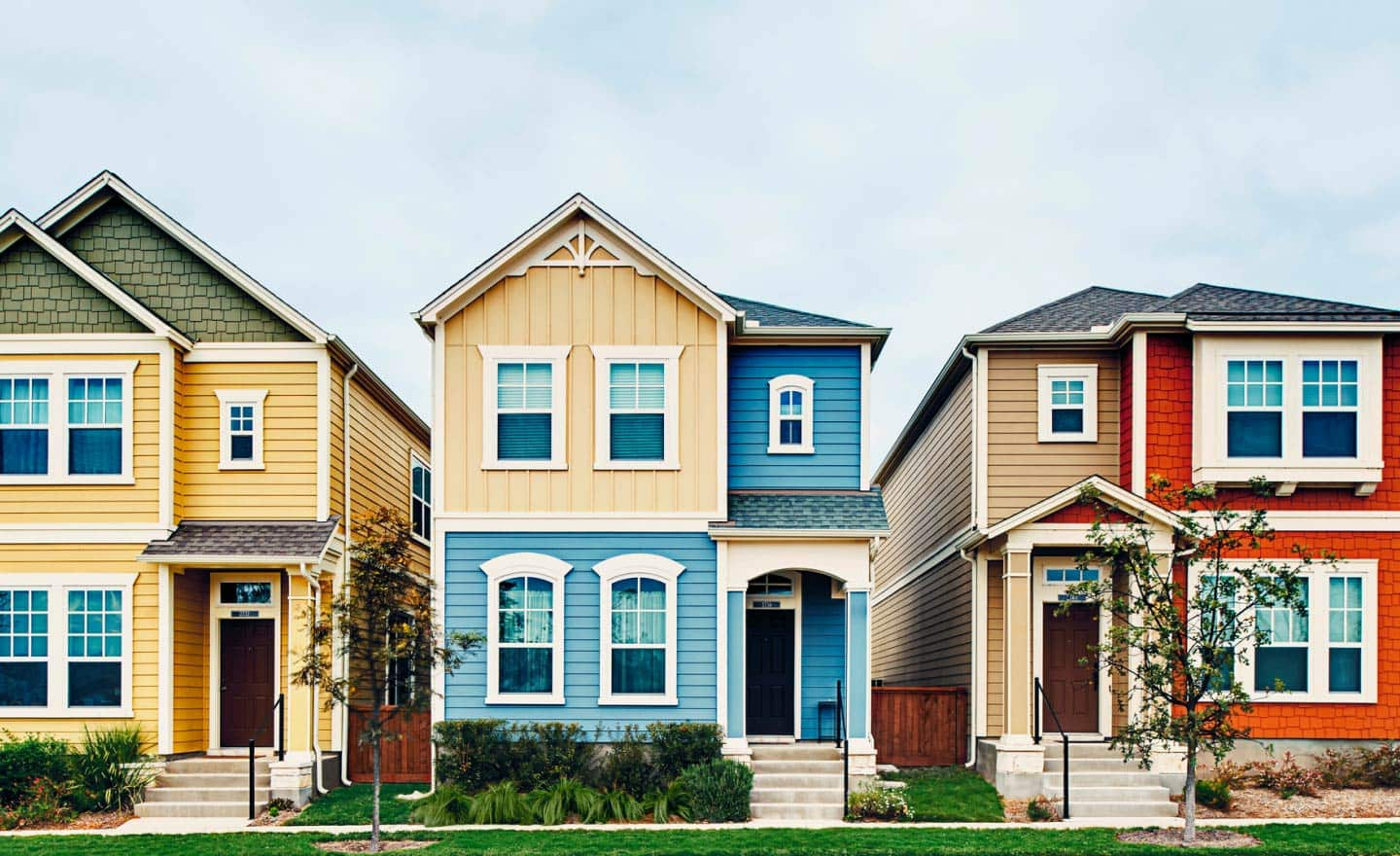 homes lined in a row