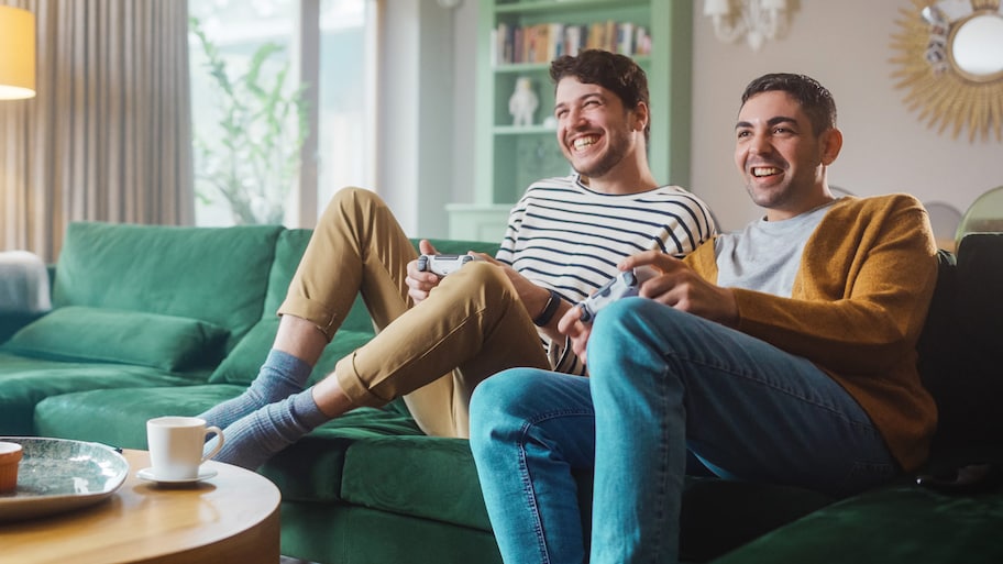 Couple playing video games