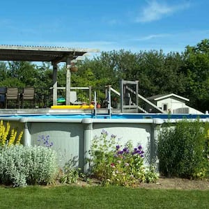  backyard with above ground pool