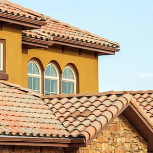 Shingles on the roof of a house