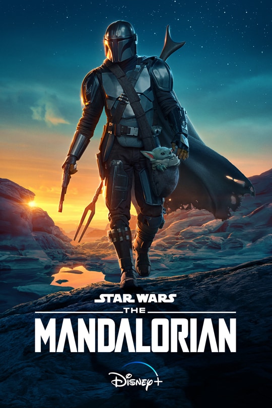 Star Wars: The Mandalorian | Disney+ | Season Two poster image featuring The Mandalorian and The Child