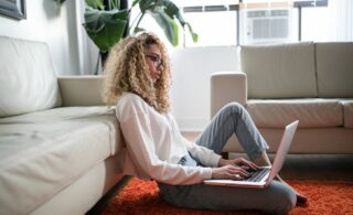 woman on her computer