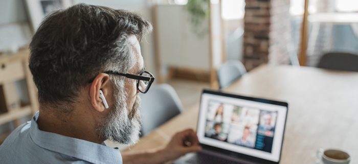 Man working on laptop