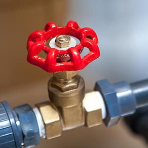 Detailed shot of a shut-off water valve