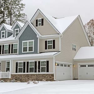 Big country house covered with snow