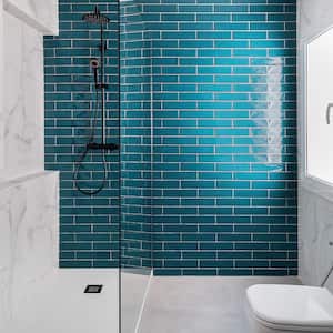 A modern tiled bathroom
