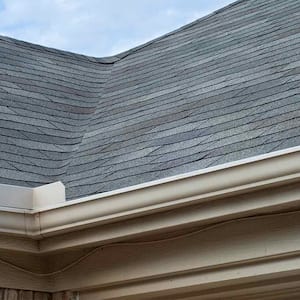 A view of a house with seamless gutters