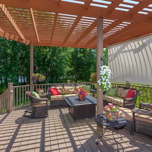 Pergola on a backyard patio