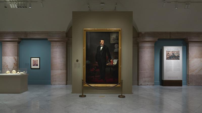 installation view of a Lincoln portrait