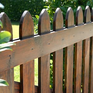 Wooden fence in yard