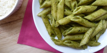 Basil pesto with pasta