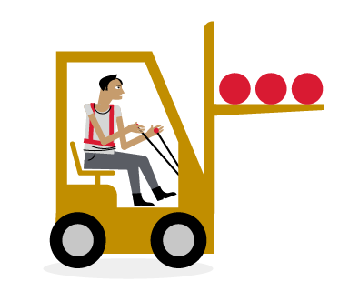 illustration of a person driving a forklift