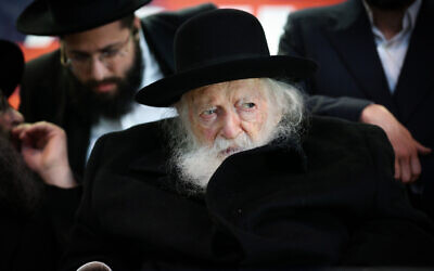 Rabbi Chaim Kanievsky in the northern Israeli city of Safed, February 26, 2020. (David Cohen/Flash90)