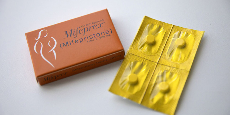 Mifepristone and misoprostol pills  at a clinic for medication abortions.