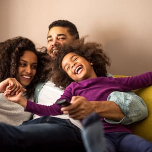 Happy family at home