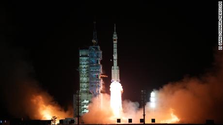 (221129) -- JIUQUAN, Nov. 29, 2022 (Xinhua) -- The manned spaceship Shenzhou-15, atop the Long March-2F Y15 carrier rocket, blasts off from the Jiuquan Satellite Launch Center in northwest China, Nov. 29, 2022. (Xinhua/Li Gang) (Newscom TagID: xnaphotostwo589577.jpg) [Photo via Newscom]