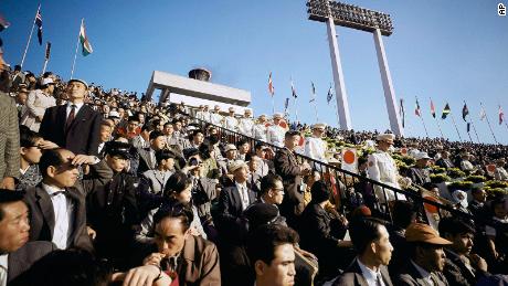 Pictured here is the lighting of the Olympic Torch at the opening ceremonies of the 1964 Summer Olympics in Tokyo, Japan, Oct. 10, 1964. (AP Photo)