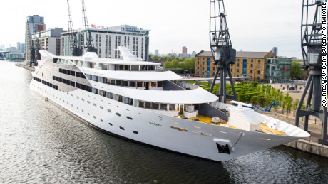 London&#39;s new superyacht hotel, in Royal Victoria Docks.