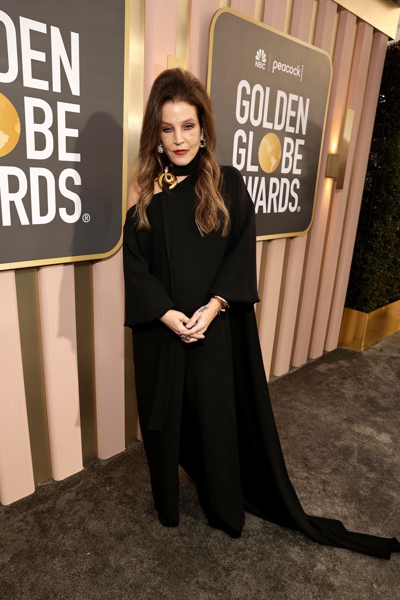 Lisa Marie Presley arrives at the Annual Golden Globe Awards. 