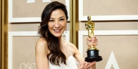 Image: Michelle Yeoh, winner of the Best Actress in a Leading Role award for "Everything Everywhere All at Once," in the press room during the 95th Annual Academy Awards on March 12, 2023 in Los Angeles.