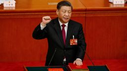 Chinese President Xi Jinping takes his oath during the Third Plenary Session of the National People's Congress (NPC) at the Great Hall of the People, in Beijing, China, 10 March 2023.     MARK R. CRISTINO/Pool via REUTERS     TPX IMAGES OF THE DAY     