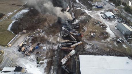 NTSB Investigators conduct Unmanned Aircraft System operations for the Norfolk Southern freight train derailment near East Palestine, Ohio.