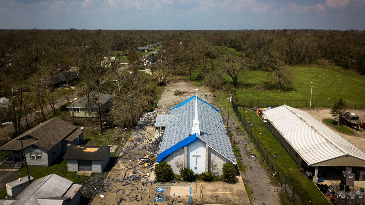 The Tchoupitoulas Chapel in St. John was damaged by Hurricane Ida.