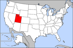 Zemljevid Združenih držav z označeno državo Utah
