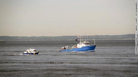 Fleet Week New York Parade of Ships participant Kings Pointer from the U.S. Merchant Marine Academy - USMMA came past Fort Hamilton, through the Verrazano Narrows and into New York - New Jersey Harbor&#39;s upper bay on May 22, 2019.