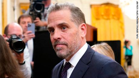 Hunter Biden, son of U.S. President Joe Biden, leaves after the award ceremony of the Presidential Medals of Freedom to seventeen recipients in the East Room at the White House in Washington on July 7, 2022. Photo by Yuri Gripas/Abaca/Sipa USA(Sipa via AP Images)