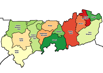 Districts of the Upper East Region (2012).svg