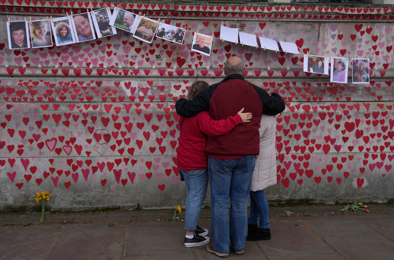 The National Covid Memorial Wall in London, commemorating those who lost their lives in the pandemic.