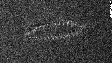 The shipwreck was discovered at a depth of about 1,350 feet (411 meters) and was captured in sonar imagery. Researchers aim to return next year with an ROV to capture footage of the wreck. 